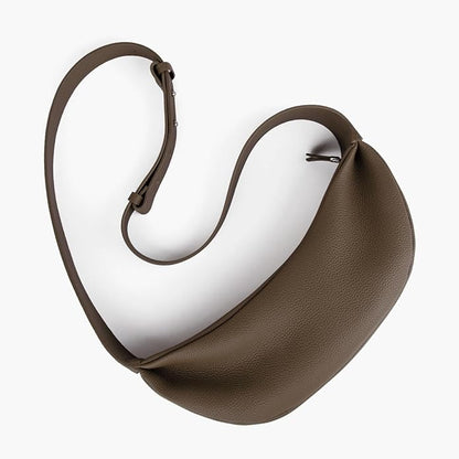 DONNAIN Genuine Leather Sling Bags Crossbody Women, Minimalist Style Casual Chest Bags with Wide Strap