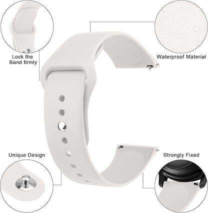 Amzpas 20mm 22mm Watch Bands Quick Release Watch Straps, 4 Pack Soft Silicone Replacement Sport Watch Wristbands for Women Men