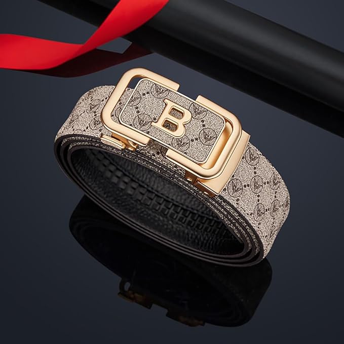 VANNANBA Letter B Buckle Belt, Mens Designer Belts Premium Leather for Dress Casual Jeans Pants