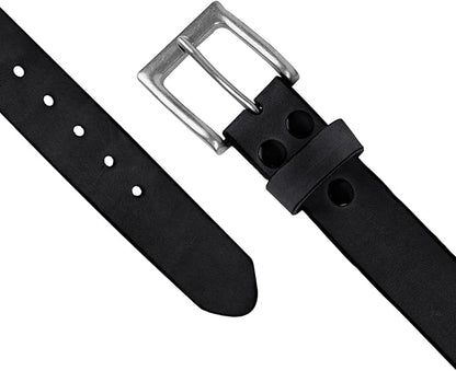NPET Mens Leather Belt Full Grain Vintage Distressed Style Snap on Strap 1 1/2" Wide with Buckle
