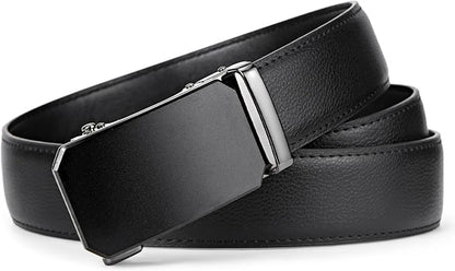 BOSTANTEN Mens Belt Leather Ratchet Belt For Men Dress and Casual with Adjustable Buckle, Trim to Fit