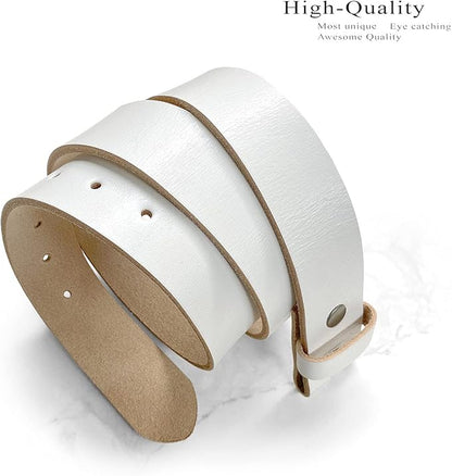 100% One-Piece Full Grain Leather Belt Straps with No Slot Hole/Slot Hole/Heavy-Duty, Multi Options 1-1/2" (38mm) Wide