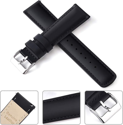 Ritche Christmas Gift Quick Release Leather Watch Bands Genuine Watch Straps for Men Women Top Grain Leather Watch Strap, White Elephant Gifts, Stocking Stuffers for Men, Father's Day gifts