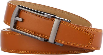 Tonywell Mens Leather Ratchet Belts with Click Buckle Perfect Fit Dress Belt 30mm Wide