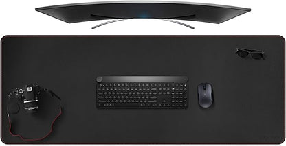 ZORESYN Desk Pad (59.1"x19.7"), PU Leather Desk Blotter Protector, Large Gaming Mousepad Desk Mat - Waterproof Non Slip Base Keyboard Extended Mouse Mat (Black)