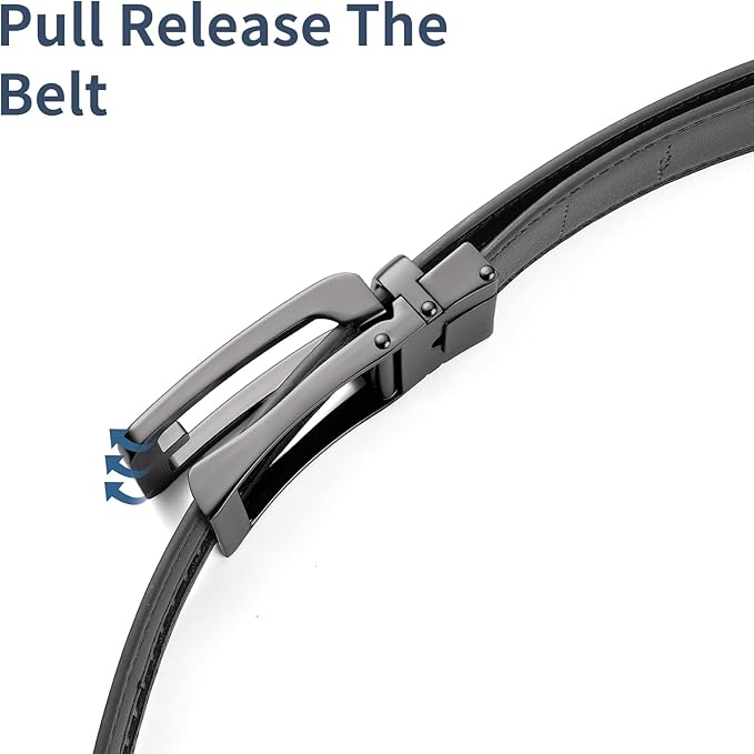 SENDEFN Men's Leather Dress Casual Belt 1 3/8" Automatic Adjustable Click Buckle Belts with Gift Box
