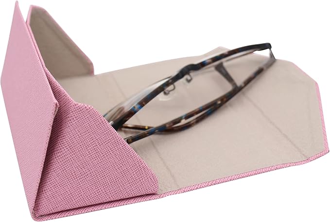 Real Sic Glasses Case for Men and Women - Magnetic Folding Hard Shell Sunglass Holder - Inspired by Solid Color