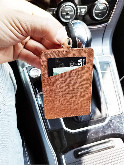 Badge Holders,Leather ID Badge Holder,Vertical Leather ID Badge Card Holder with 1 Clear ID Window and 1 Detachable Neck Lanyard for Offices ID,School ID (Brown)