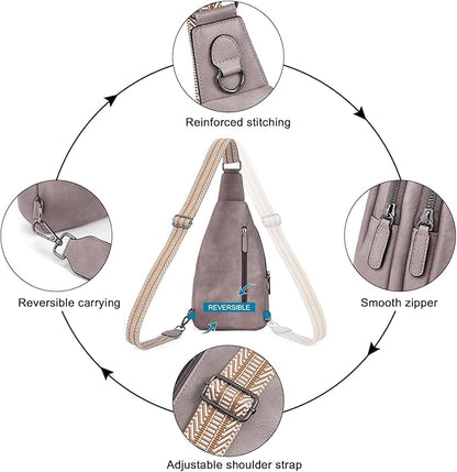CLUCI Crossbody Bags for Women Men,Leather Sling Bag Cross Body Backpack for Woman Gifts for Women Birthday Unique