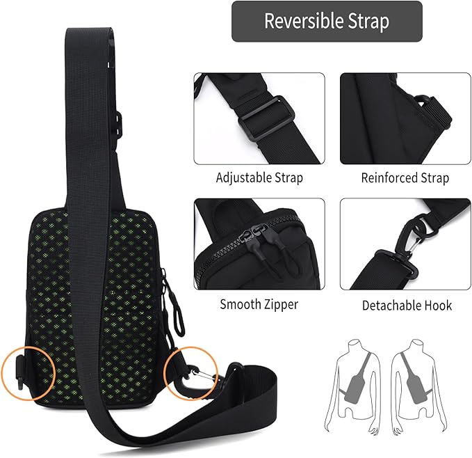 Peicees Small Crossbody Bag for Men Women Mini Sling Bag Travel Running Phone Daypack Cross Body Shoulder Bags, 2 Sizes, Mini Army Green