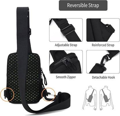 Peicees Small Crossbody Bag for Men Women Mini Sling Bag Travel Running Phone Daypack Cross Body Shoulder Bags with Keyholder