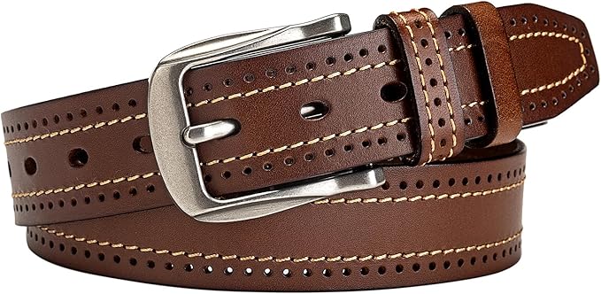 Luxury Full Grain Genuine Leather Belt Men Gift, 1.5" Wide Vintage Real Leather Western Cowboy Men's Belts