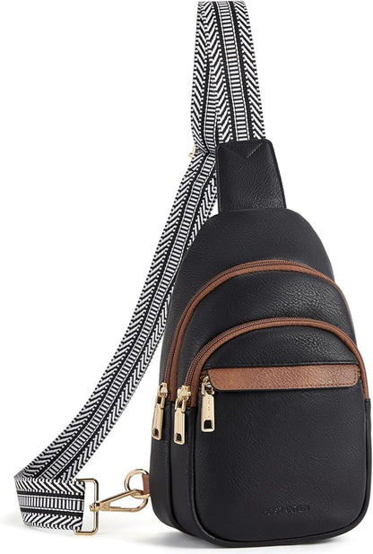 BOSTANTEN Small Sling Bag for Women Leather Crossbody Bags Fanny Pack Chest Bag for Travel