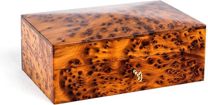 Hand Carved Wooden Multipurpose Keepsake Jewelry Decorative Art Box Storage Organizer Medium with Lock