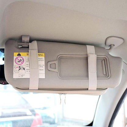 Car Sun Visor Organier Truck SUV Sun Visor Storage Pocket Pouch Holder, Multi-Pocket PU Leather with Zipper Net, for Cards Pens Sunglasses Document (Gray)