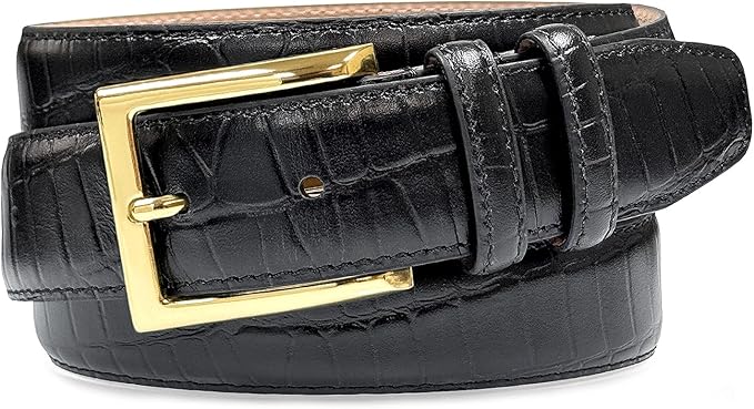Men's Oil-Tanned Genuine Leather Dress Classic Belt 1-1/8"(30mm) or 1-3/8"(35mm) Wide One Piece Dress Belt