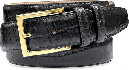 Men's Oil-Tanned Genuine Leather Dress Classic Belt 1-1/8"(30mm) or 1-3/8"(35mm) Wide One Piece Dress Belt