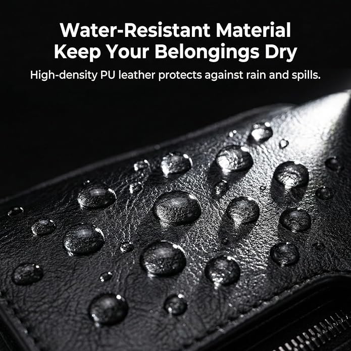 Men's Leather Crossbody Bag, Casual leather Bag for Men, Crossbody Bag Office Business,Handbag Purse Zipper
