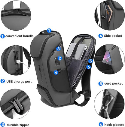 BANGE Business Laptop Smart backpack Can Hold 15.6 Inch Laptop Commute Backpack Carry on bag for men and women (Grey)