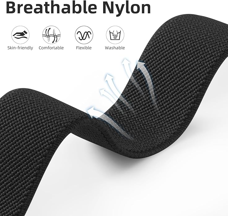 DaQin 3 Pack Nylon Watch Bands Compatible with 16mm 18mm 20mm 22mm Quick Release Watch Band, Adjustable Soft Stretchy Solo Loop Strap Elastic Braided Relacement Wristband for Men Women