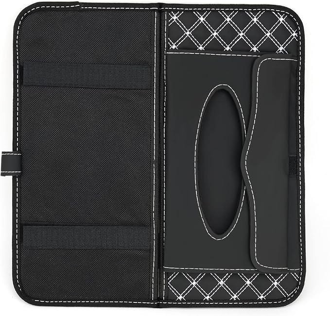 Car CD Holder Storage Case, Car Truck SUV Visor Organizer with Free Napkins, Personal Belonging and Registration, Document, Ticket Storage Pouch and 14 Pocket CD