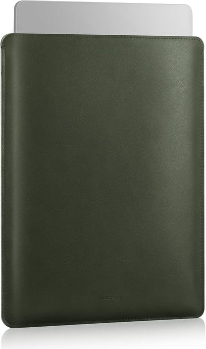 MoKo Laptop Sleeve Compatible with Mac Air 13.3 M5/4/3/2/1, 13-in Mac Pro M2/M1 & Mac Neo A18, PU Leather Notebook Computer Protective Carrying Bag Slim Stylish Case Pouch, Midnight Green