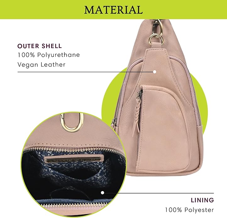 MMS Brands Antik Kraft Tasha Crossbody Sling | Vegan Leather Crossbody Bag for Women with 16-20" Strap | Sling Bags for Women