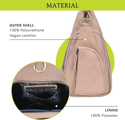 MMS Brands Antik Kraft Tasha Crossbody Sling | Vegan Leather Crossbody Bag for Women with 16-20" Strap | Sling Bags for Women