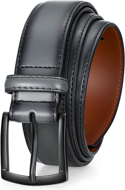 Men's Belt Genuine Leather Belt for Men Dress Casual Golf Jeans Pants 1 3/8"