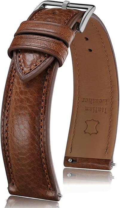 Getalia Italian leather Watch Band Tuscany Natural Vegetable-Tanned Full Grain Leather,14mm 16mm 18mm 19mm 20mm 21mm 22mm Quick Release Replacement Watch Straps for Men and Women Thick and Soft