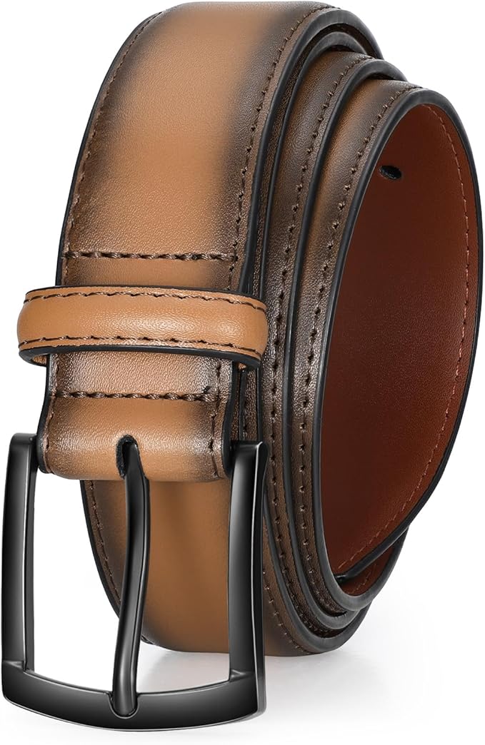 Men's Belt Genuine Leather Belt for Men Dress Casual Golf Jeans Pants 1 3/8"