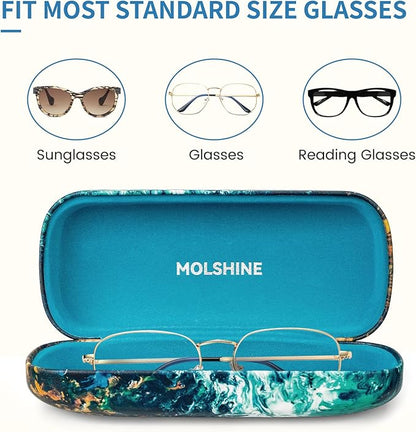 molshine Hard Shell Sunglasses Case, Classic Large Glasses Case for Women Men, Sunglass Eyeglasses
