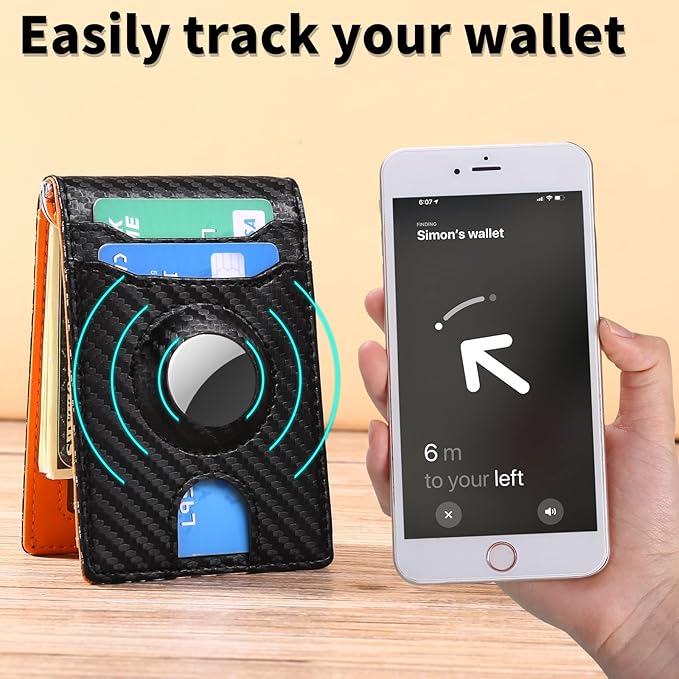 Wallets for Men Slim Leather Money Clip Mens - RFID Blocking Front Pocket Bifold Wallet Credit Card Holde