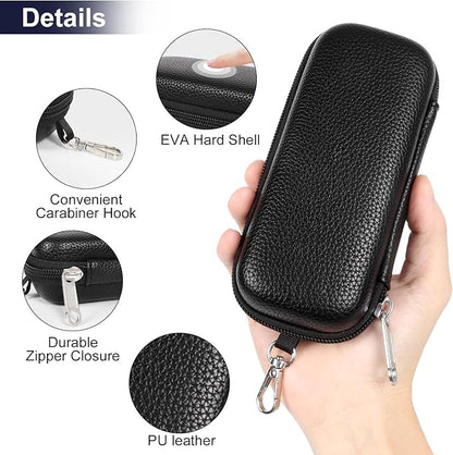 Double Eyeglasses Case Hard Shell Dual Sunglasses Organizer with Zipper Closure Travel Eyewear Storage for Vehicle