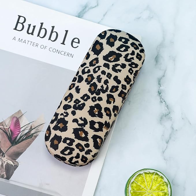 PERFECTSIGHT Hard Shell Eyeglasses Case, PU Leather Protective Glasses Case, Cute Eyeglass Case for Women Men Girls