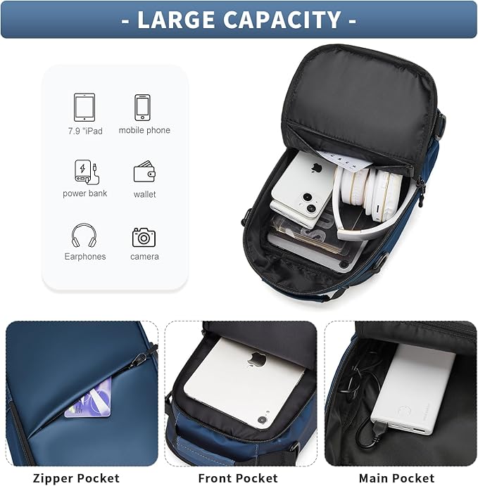 Messenger bag for Men,Small Sling Crossbody Backpack Shoulder Bag for Men Women,canvas Strap Backpack Sling Bag