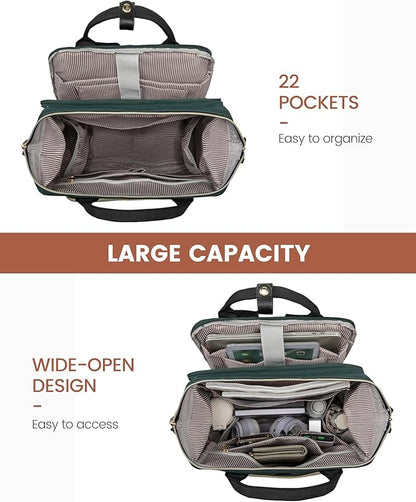 LOVEVOOK Laptop Backpack for Women, 15.6'' Waterproof Nurse Bag Teacher Work Backpack Purse for Women, Travel Computer Backpack for College Office Business Ladies