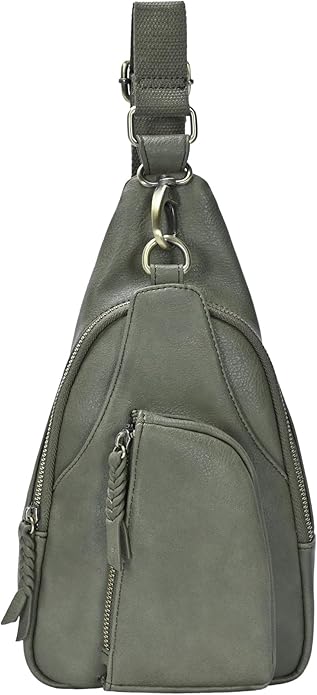 MMS Brands Antik Kraft Tasha Crossbody Sling | Vegan Leather Crossbody Bag for Women with 16-20" Strap | Sling Bags for Women