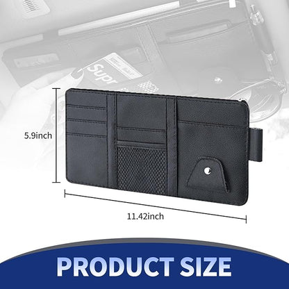 Car Visor Organizer, Auto Interior Accessories Pocket Organizer, Zipper-typed Multi-functional Storage Bag, Drving License, Insurance, Sunglasses, Pen, Key, Phone, Lipstick
