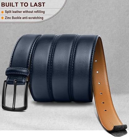 KEMISANT Men Belt-Genuine Leather Belt for Men Dress Casual Golf Jeans 1 3/8"