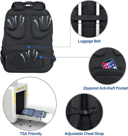 KROSER TSA Friendly Travel Laptop Backpack 18.4 inch XXXL Gaming Backpack Water-Repellent College Daypack Business Backpack with RFID Pockets & USB Port for Men/Women-Black | TSA Friendly, Water-Repellent, College Daypack, Business Backpack, RFID Pocke...