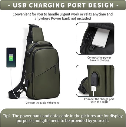 Messenger bag for Men,Small Sling Crossbody Backpack Shoulder Bag for Men Women,canvas Strap Backpack Sling Bag