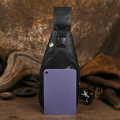Le'aokuu Men Fashion Casual Tea Designer Travel Hiking Crossbody Chest Sling Bag Rig One Shoulder Strap Bag Men Leather 8015 | Fashion, Casual, Tea, Designer, Travel, Hiking