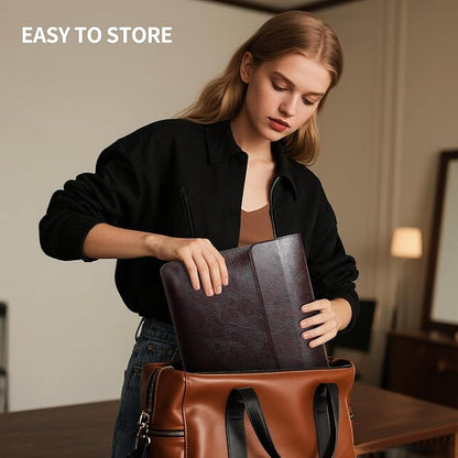14 Inch Leather Laptop Sleeve for MacBook Pro 14 Inch M5 M4 M3 M2 M1 Pro/Max Case,Premium Protective Case Cover with Magnetic Closure-Vintage Mocha Brown