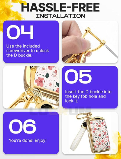 Lucrum Compatible with Mazda Key Fob Cover & Leather Keychain - TPU Case for 3, 6, CX-5 CX-9 CX-30 CX-50 CX-70 (2019-2025)