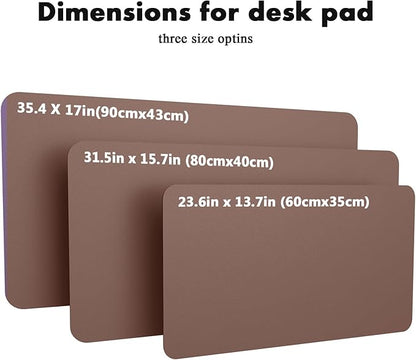 YSAGi Double-Sided Desk Pad, 31.5"x15.7"Leather Desk Mat, Eco Cork Desk Pad Protector,Large Mouse Pad,Waterproof Desk Blotter for Office/Home(Chocolate)