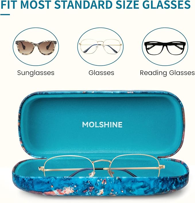 molshine Hard Shell Sunglasses Case, Classic Large Glasses Case for Women Men, Sunglass Eyeglasses