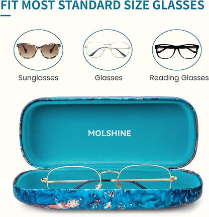 molshine Hard Shell Sunglasses Case, Classic Large Glasses Case for Women Men, Sunglass Eyeglasses