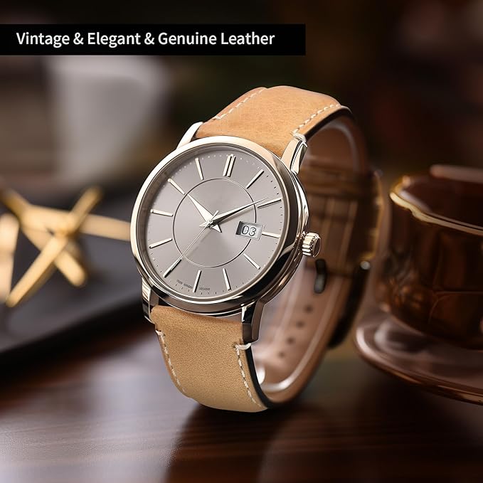 Fullmosa Watch Bands,18mm 20mm 22mm Quick Release Leather Watch Band Strap - Burnished Leather Watch Band Vintage Wristband