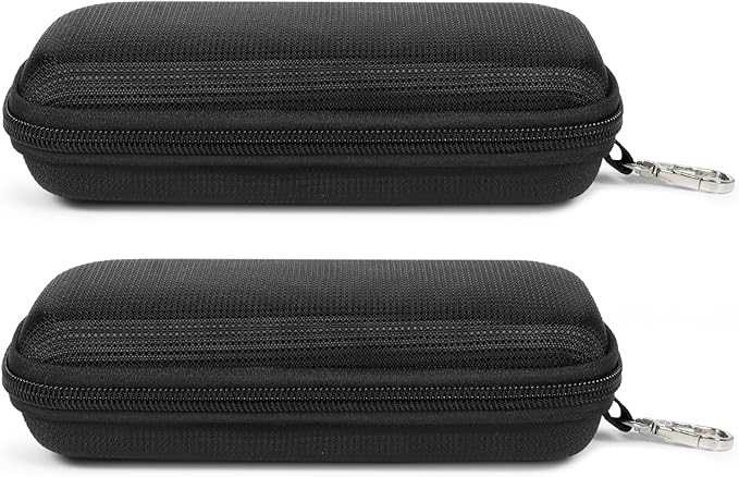 Double Eyeglasses Case Hard Shell Dual Sunglasses Organizer with Zipper Closure Travel Eyewear Storage for Vehicle